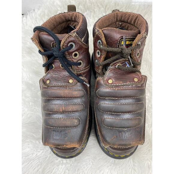 Dr. Martens Industrial Steel Toe Ironbridge Women's 7 Brown Leather Ankle Boots - Picture 4 of 16